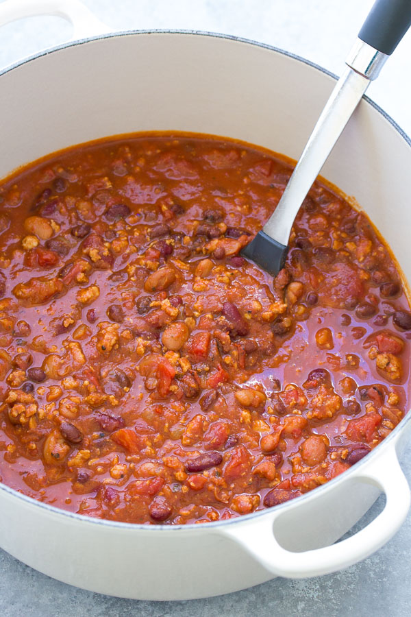 Healthy Turkey Chili Recipe (Stove Top, Slow Cooker or Instant Pot)