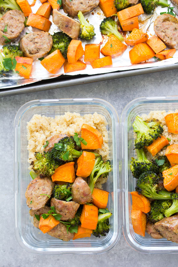 Sheet Pan Sausage and Roasted Veggies (Plus Meal Prep Option)