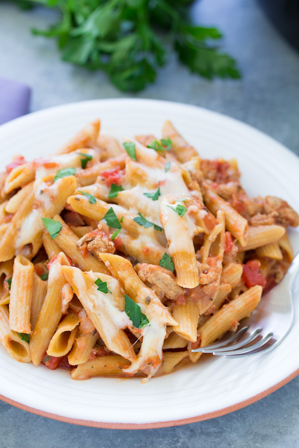 Healthier Slow Cooker Baked Ziti