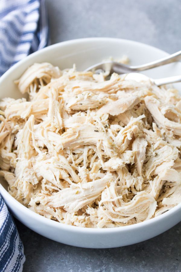 boil chicken to shred for tacos