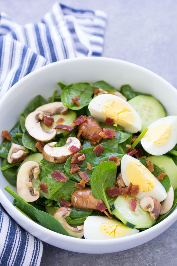 Spinach Salad with Bacon and Eggs