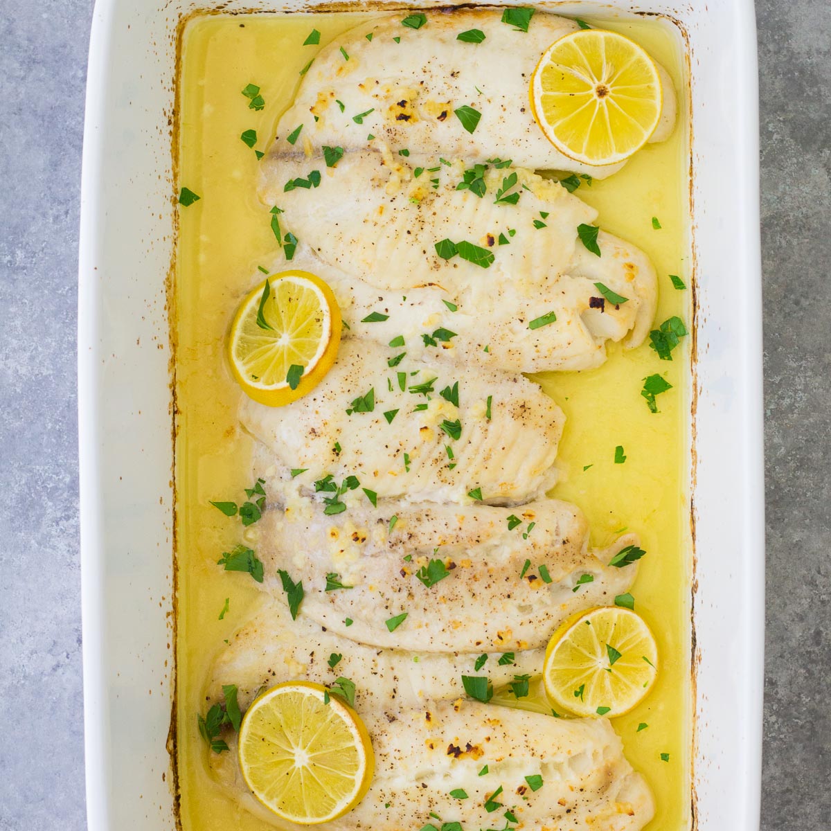 Baked Tilapia with Lemon Garlic Butter
