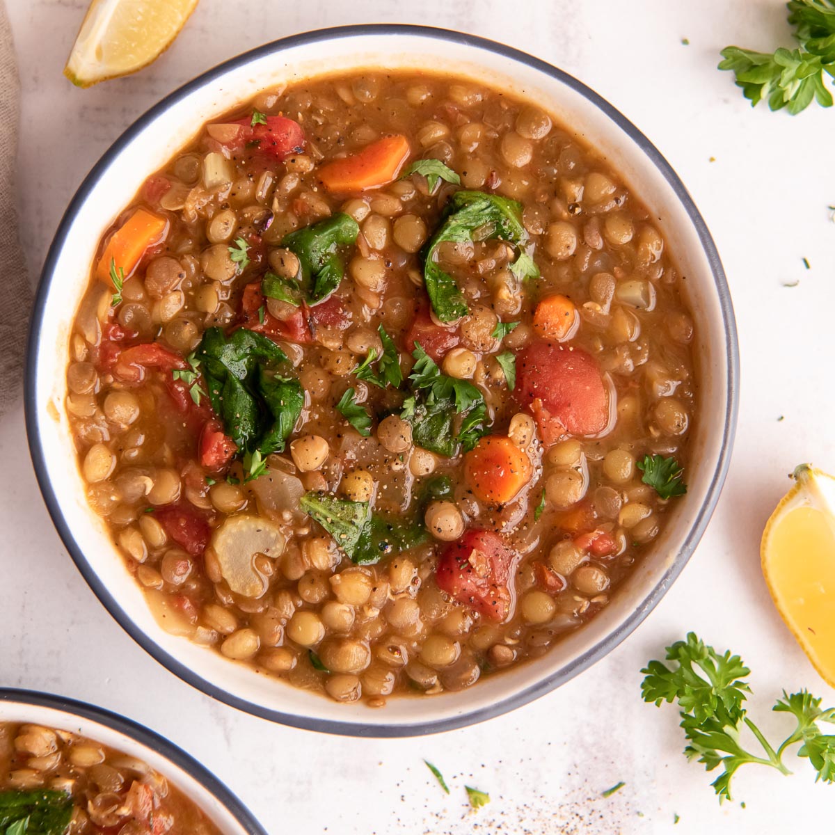 Lentil Barley Soup {Vegan} - The Wholesome Fork