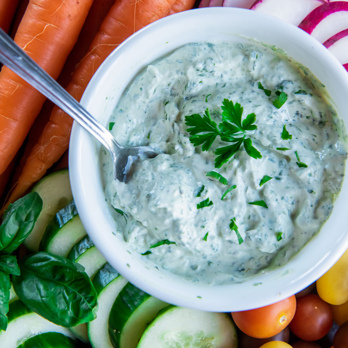 Greek Yogurt Green Goddess Dressing - Nutmeg Nanny