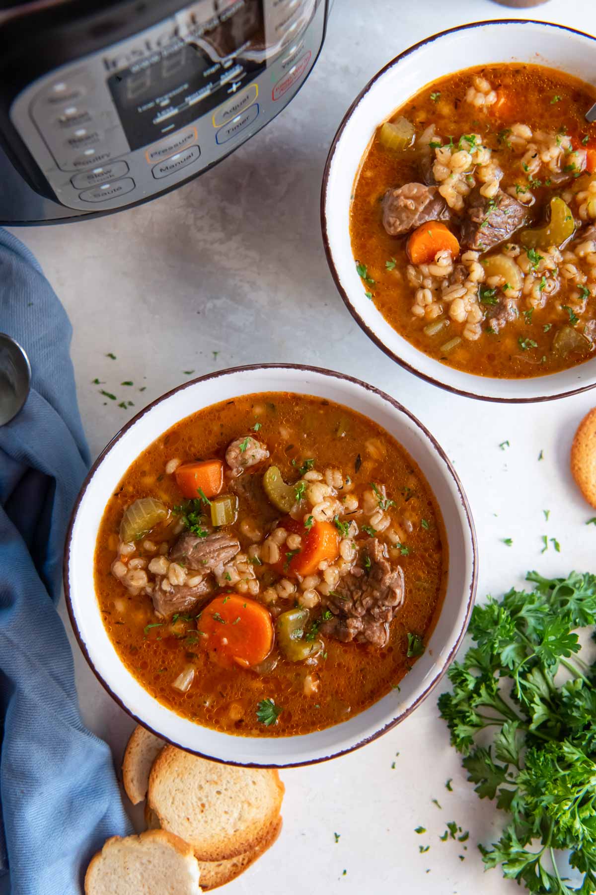 Instant Pot Beef Barley Soup Kristine s Kitchen