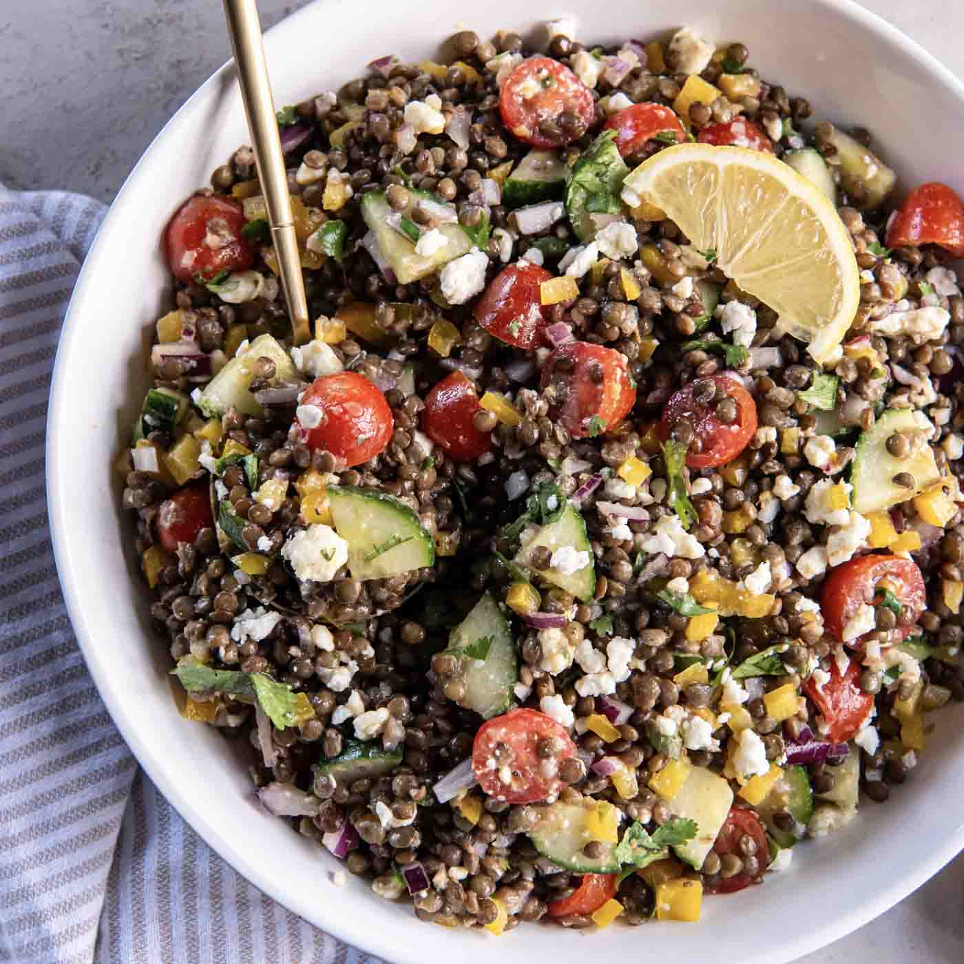 Amazing Lentil Salad with Lemony Vinaigrette