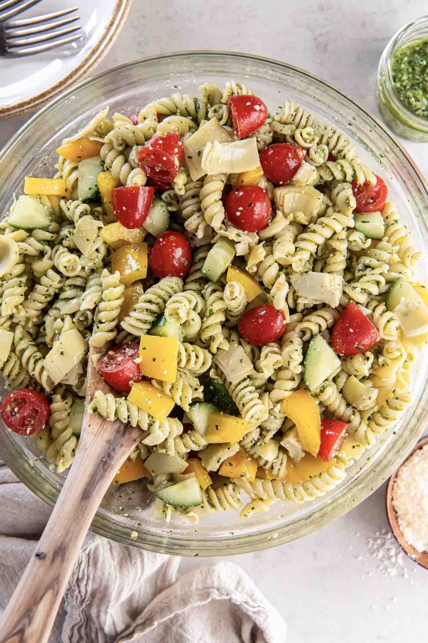 Pesto Pasta Salad Recipe - Kristine's Kitchen