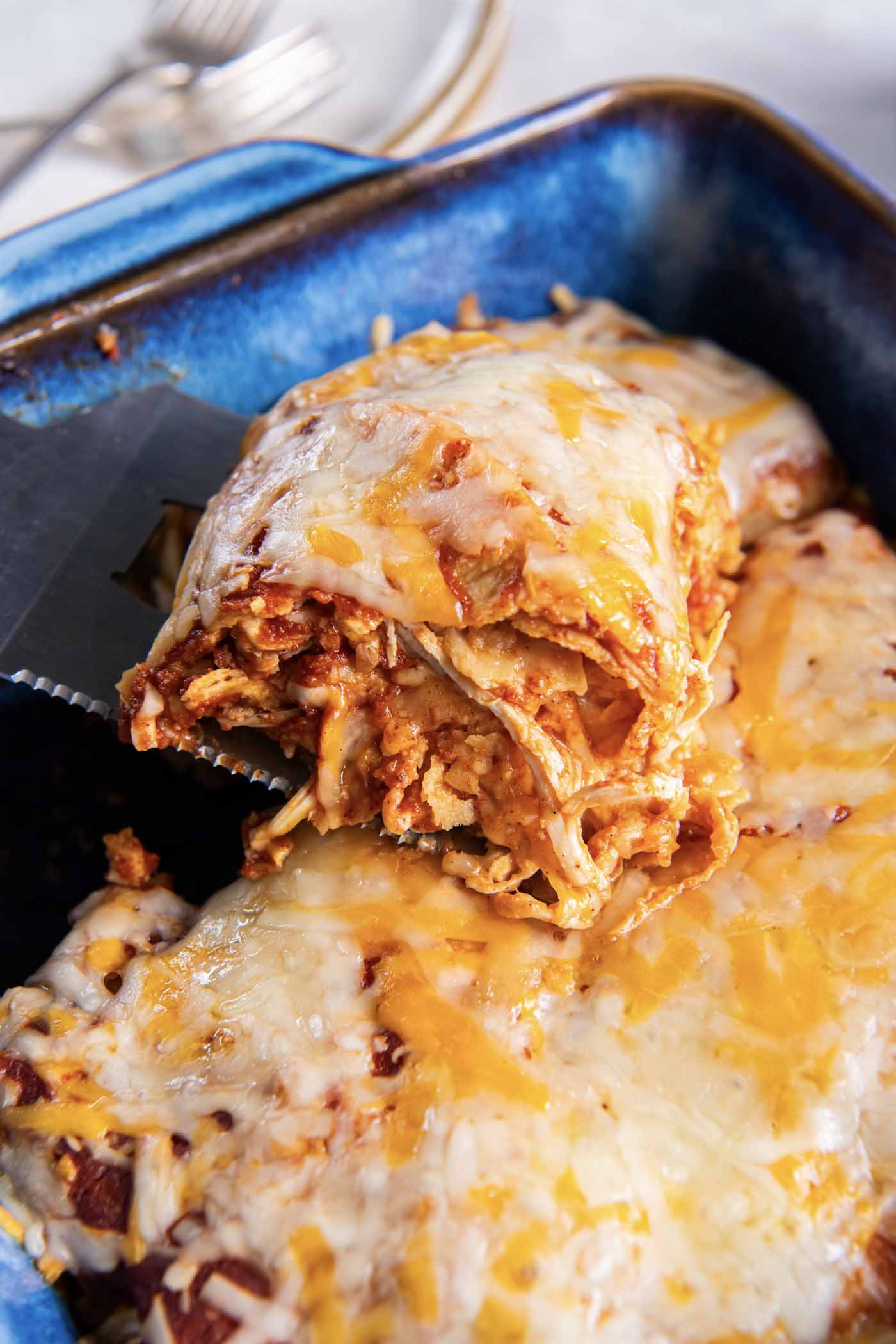 Chicken Enchilada Casserole (4 Ingredients!)
