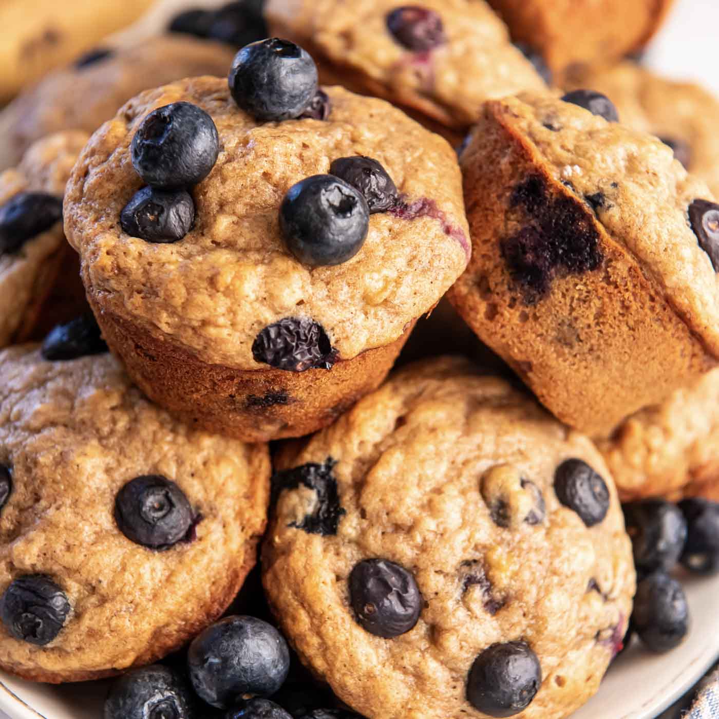 Healthy Blueberry Banana Muffins
