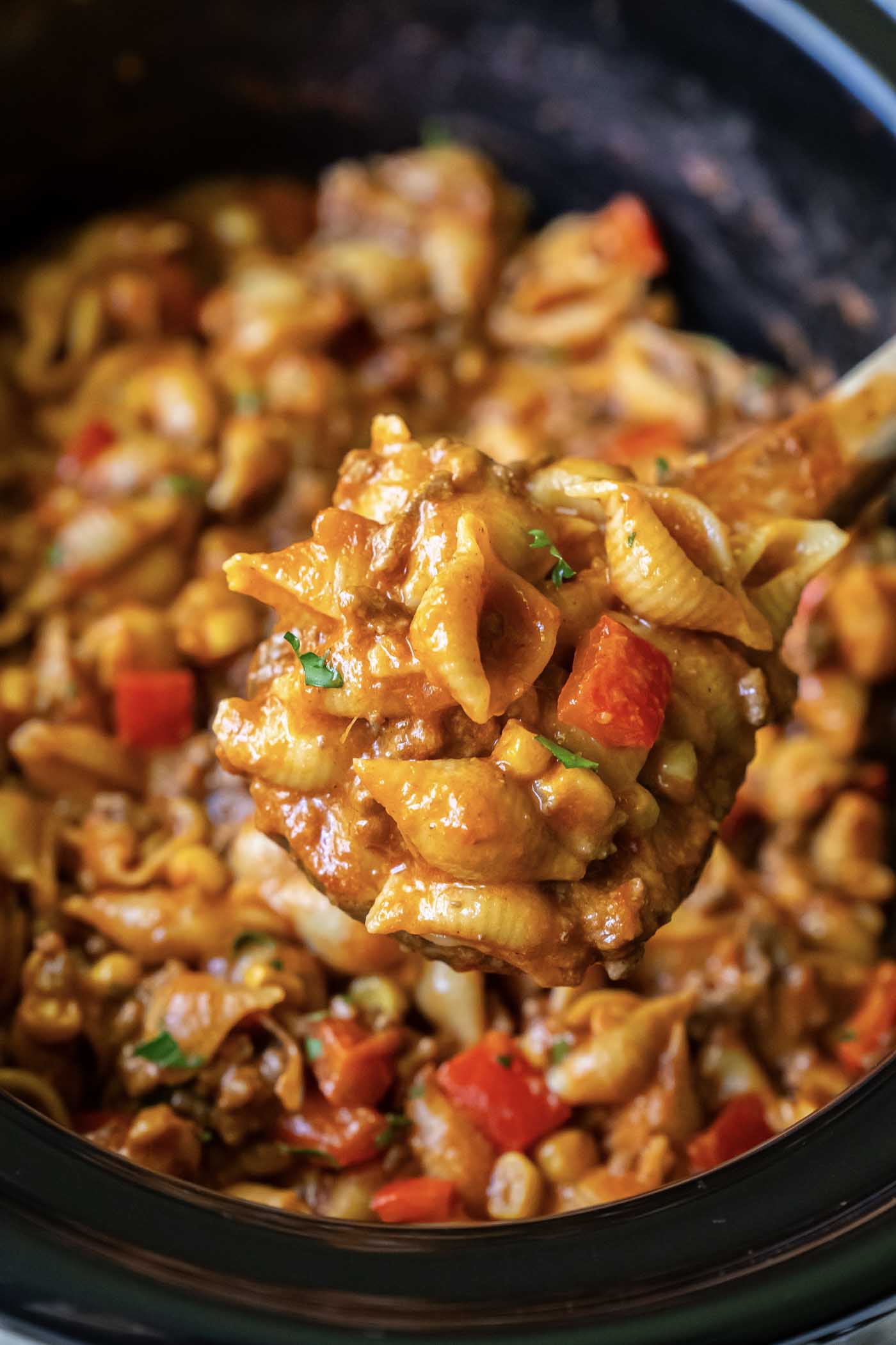 Easy Slow Cooker Taco Pasta