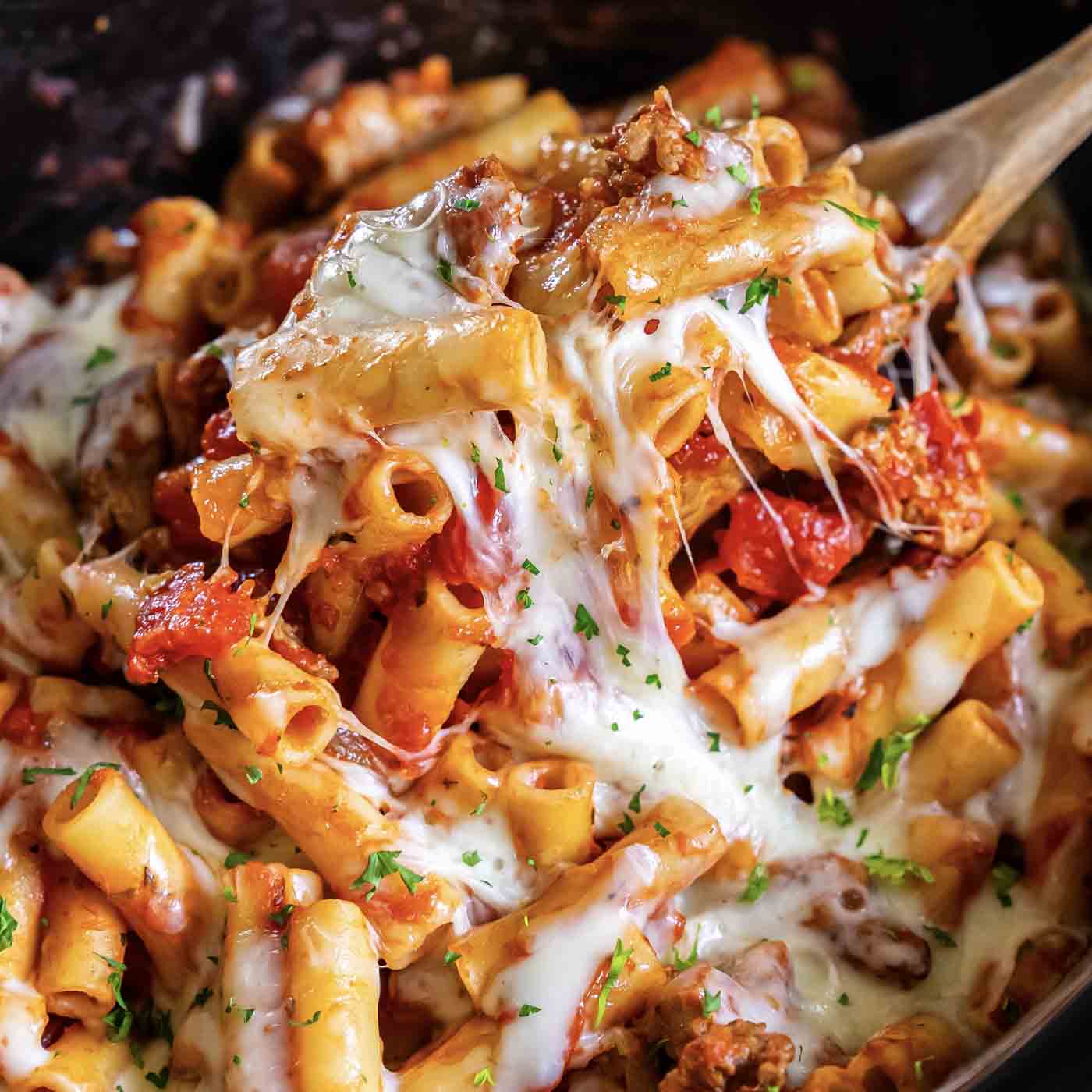 Slow Cooker Baked Ziti Recipe - Kristine's Kitchen