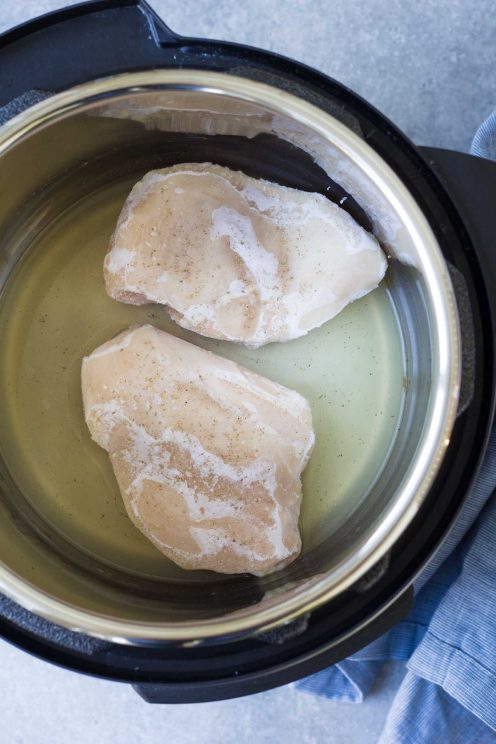 Chicken cooked from frozen in an Instant Pot