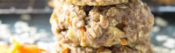 Thick, chewy, and full of fresh carrot and apple, these Carrot Cake Breakfast Cookies are a healthy make ahead breakfast. Whole grain and refined sugar free. Gluten free option.